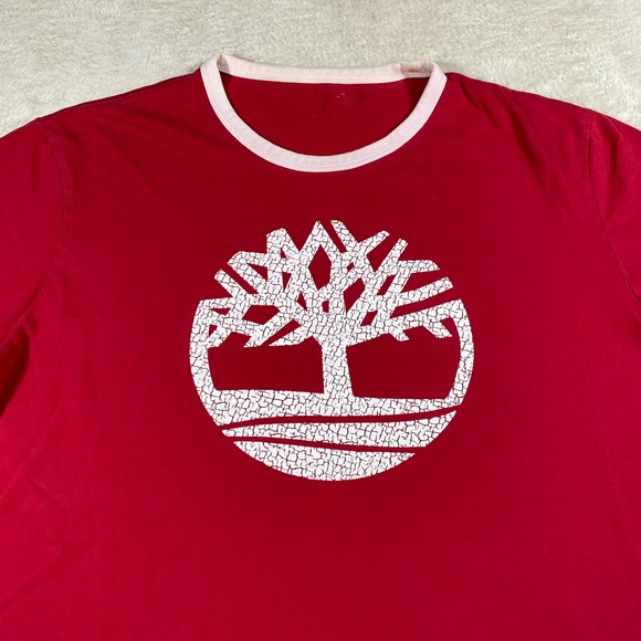 Red Timberland Ringer Tee Shirt - Picture 2 of 7